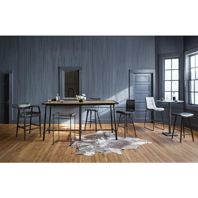 Four Hands Lewis Windsor Bar Stool - Black Oak For Sale - Image 4 of 12