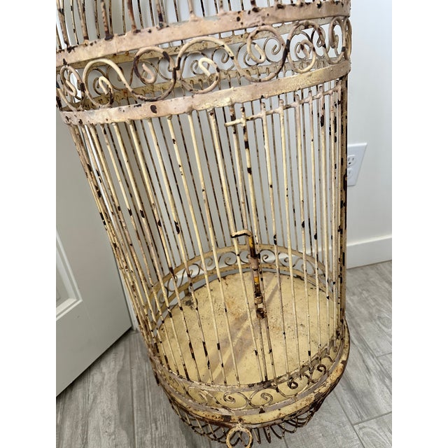 1900 - 1909 Antique Large Iron Birdcage For Sale - Image 5 of 6