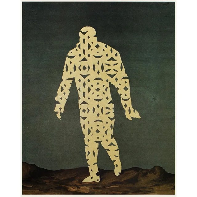 An excellent First Edition offset lithograph after surrealist painting "The Comic Spirit" (1927) by famous Belgian artist...