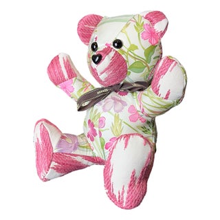 Hermes Oeillets Sauvage Vintage Silk Scarf Tender Teddy Bear For Sale
