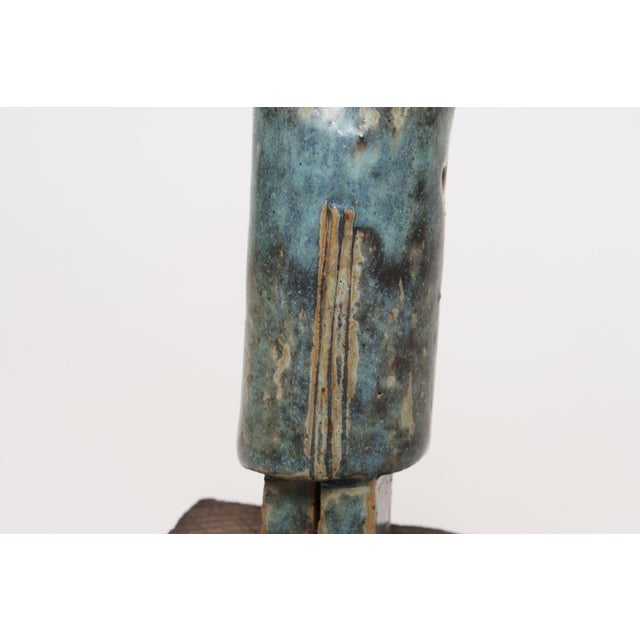 Vintage Etruscan Style Mounted Terracotta Female Idol / Deity Effigy Sculpture For Sale - Image 15 of 18