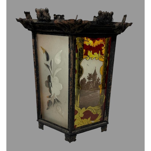 Late 19th Century Glass Hanging Lantern For Sale - Image 10 of 10