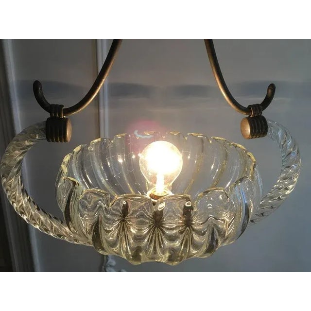 Gold Art Deco Chandelier by Ercole Barovier, 1940s For Sale - Image 8 of 11