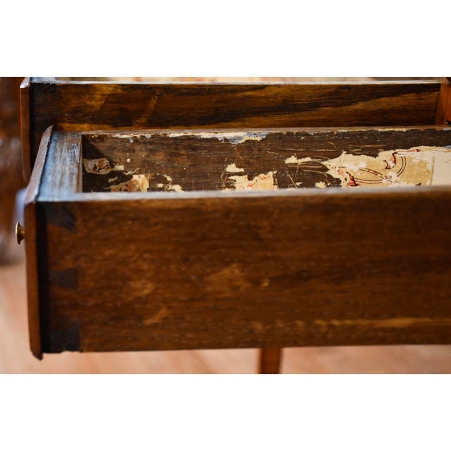 1890 Antique French Louis XVI Satinwood & Walnut Inlaid Makeup Vanity Ladies Desk For Sale - Image 14 of 17