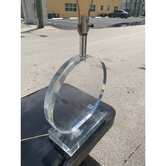 Metal Springer Style Lucite Lamp Signed Marlee Vintage French For Sale - Image 7 of 12
