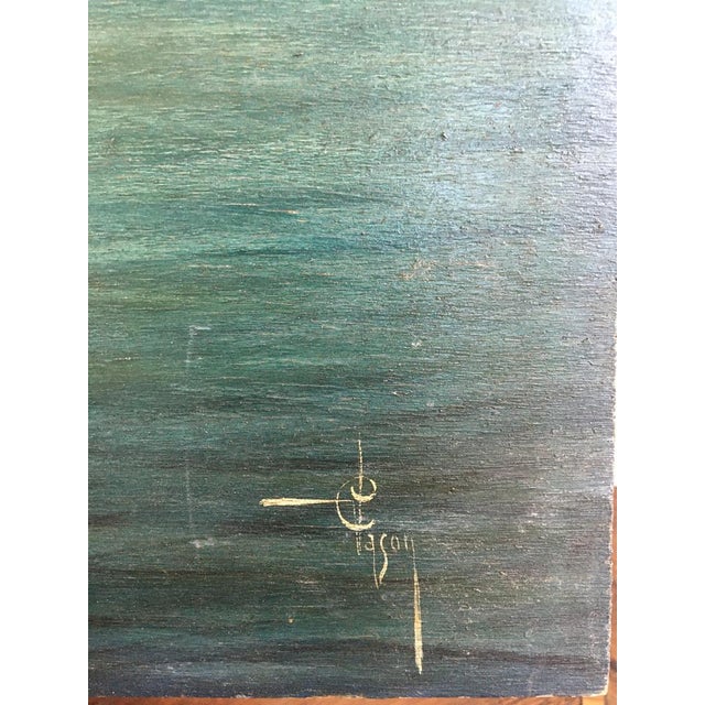 Modern Carlo Vason, Gondoles sur la Lagune et vue sur Venise, Oil on Wood For Sale - Image 3 of 5