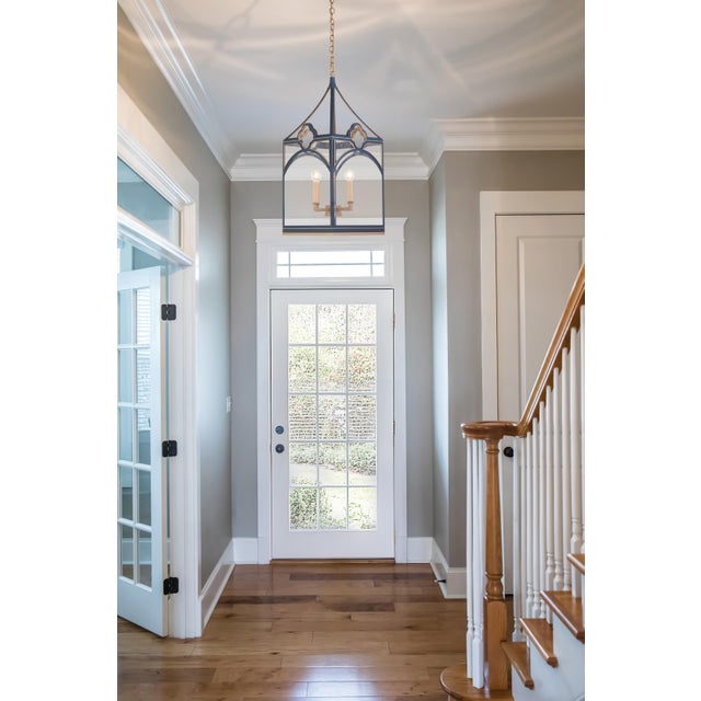Contemporary Quatrefoil Lantern - Navy For Sale - Image 3 of 7