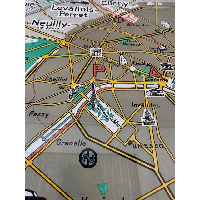 Metal Vintage Street Map Paris For Sale - Image 7 of 12