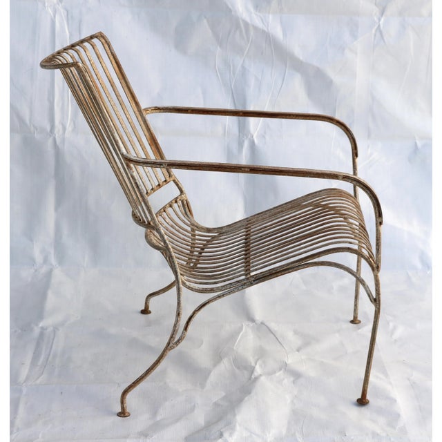 1940's French Wrought Iron Garden Chairs and Bench For Sale - Image 11 of 15