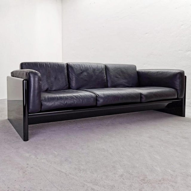 1970s Black Leather Sofa by Gavina for Studio Simon, 1970s For Sale - Image 5 of 15