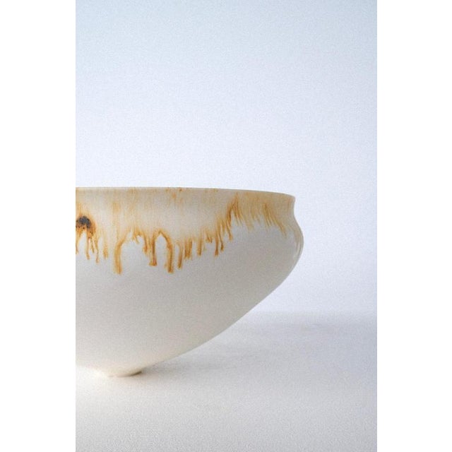 Porcelain Vase in Glazed Porcelain and Iron Oxide by Robin Kerr For Sale - Image 4 of 7