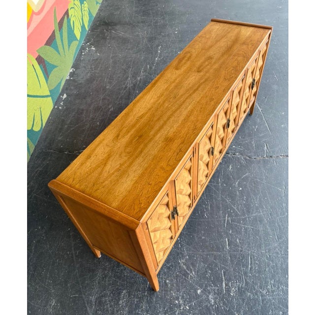 Mid Century Broyhill Diamond Head Hutch For Sale - Image 9 of 14