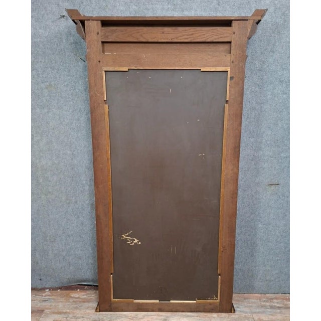 Brown Antique Fireplace Mirror in Carved Oak, 1890s For Sale - Image 8 of 9