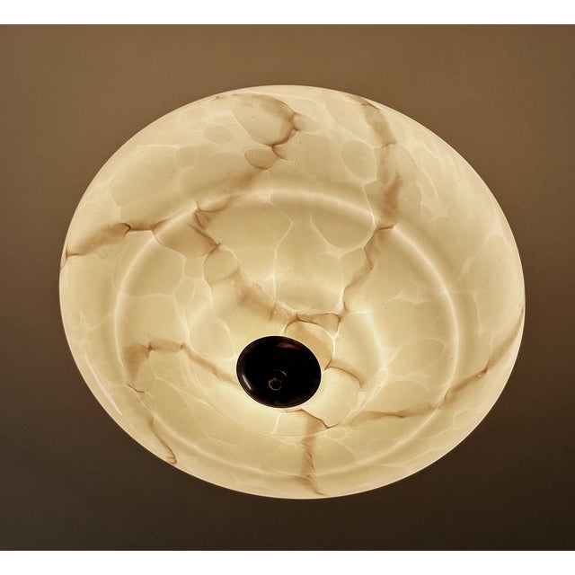 Art Deco Pendant Light in Marble Glass, 1930s For Sale - Image 11 of 18