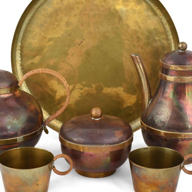 Buchrucker candlestick is an original set realized in the 1950s. Original copper and brass. The set includes: one circular...