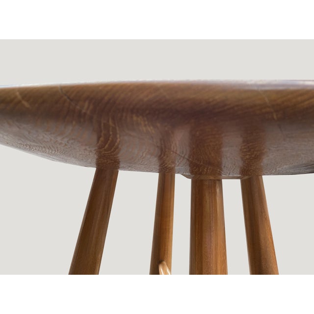 Andrianna Shamaris Midcentury Couture Round Teak Table with Butterflies Inlaid For Sale - Image 4 of 18