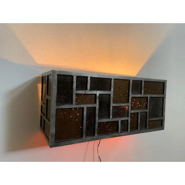 Black Metal and Back Glass Applique, 1970s For Sale - Image 8 of 12