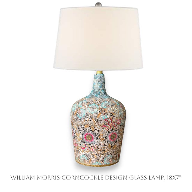 Vibrant William Morris pattern table lamp.