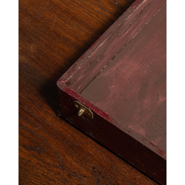 Early 20th Century Early 20th Century Burgundy French Silverware Box For Sale - Image 5 of 15