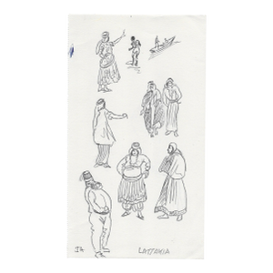 1960s Ivy Attwell Syrian Figure Drawing