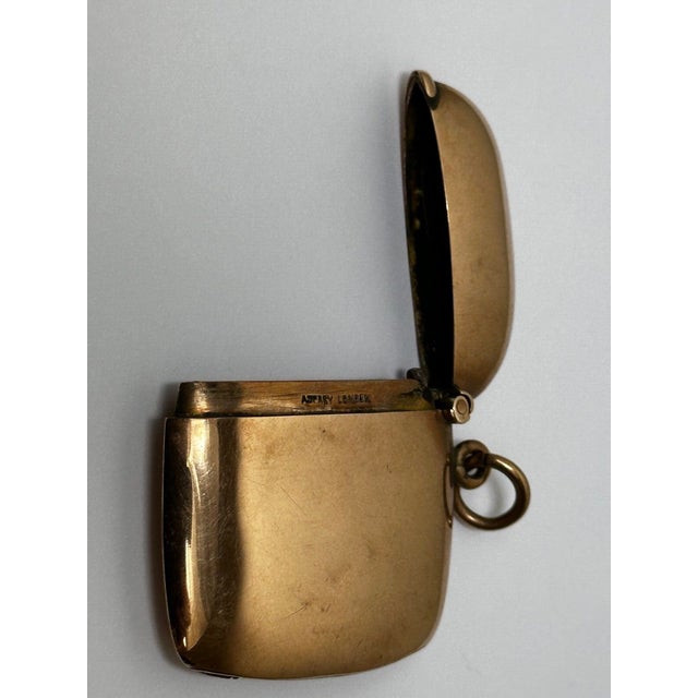 Gold Asprey London c.1905 Edwardian 9ct Gold Hallmarked Vesta Case Charm For Sale - Image 8 of 12