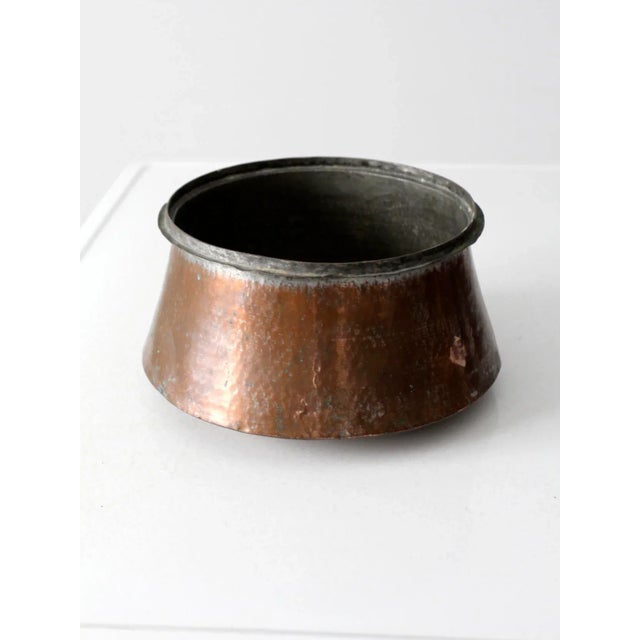 Antique Hammered Copper Cauldron For Sale - Image 6 of 10
