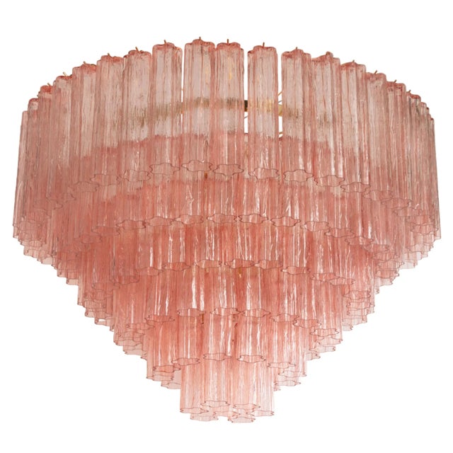 Pink Murano Glass Tronchi Chandelier, Italy, 1990s For Sale - Image 9 of 9