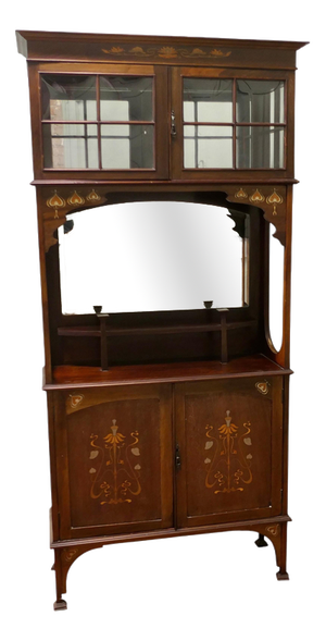 Art Nouveau Inlaid Display Cabinet, 1900