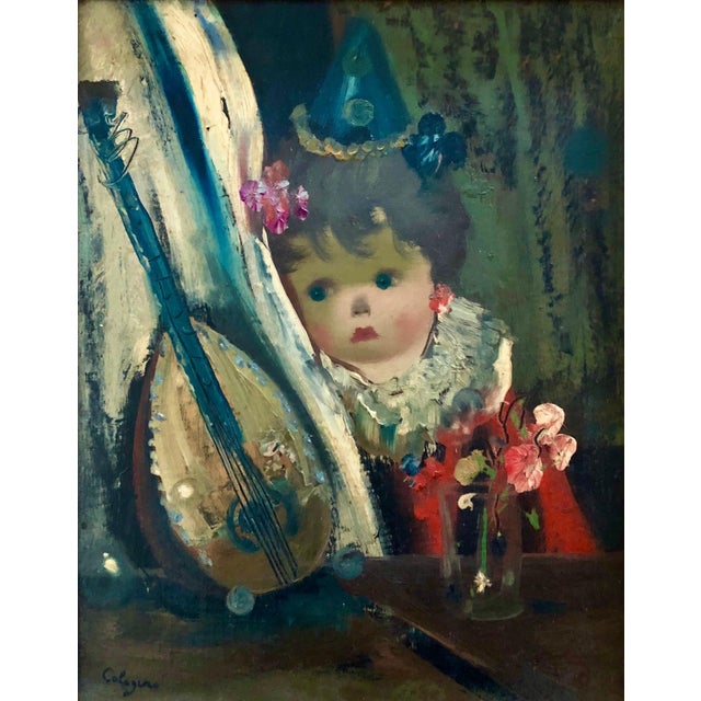 Frame is 12 X 10. Canvas is 9.5 X 7.5 Calogero was born August 20, 1922 in Catania, Sicily. Self-taught Surreal Artist...