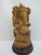 Traditional Seated Lord Ganesha Holding Fruit Carved Wood Hindu Deity God Statue on Pedestal For Sale - Image 3 of 13