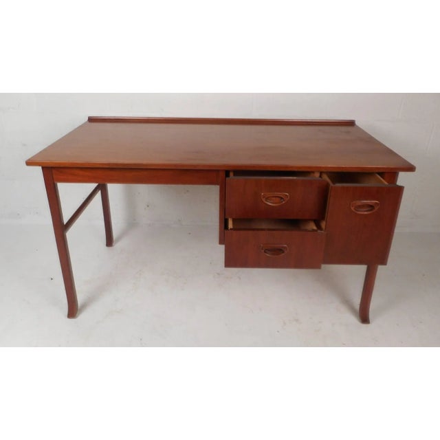 Mid 20th Century Mid-Century Modern Danish Teak Desk For Sale In New York - Image 6 of 10
