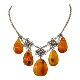 Vintage Baltic Amber Necklace For Sale
