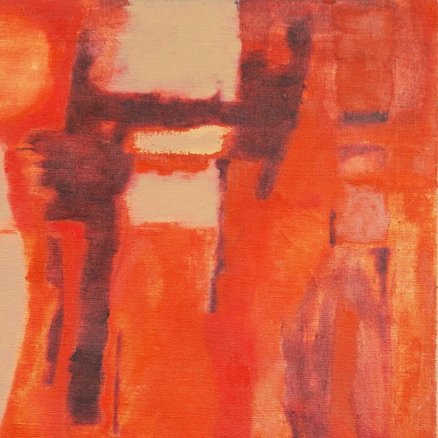 1960s 'Abstract in Coral and Ivory' by M. Rosera, 1963, Mid-Century Modernist Abstraction in Warm Colors For Sale - Image 5 of 8