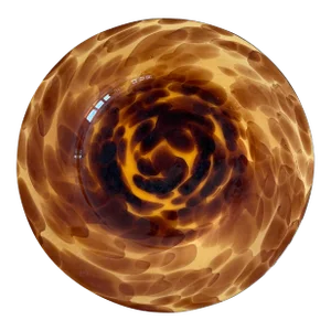 1980s Tortoise Shell Motif/Leopard Hand Blown Glass Plate