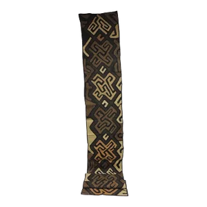 Vintage Brown and Black Earth Tones African Applique Kuba Textile