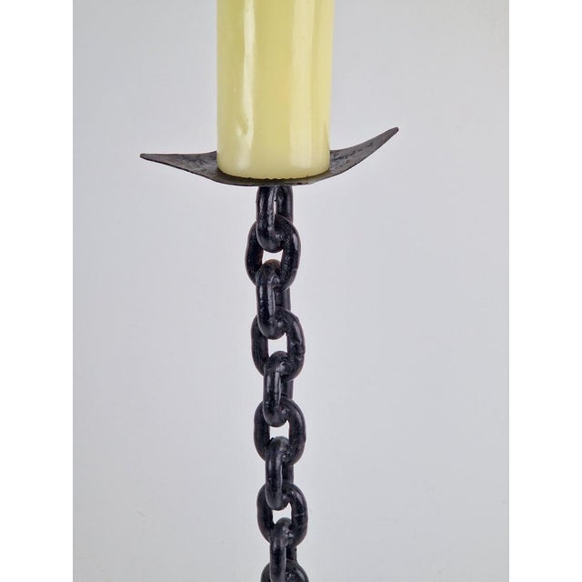 Brutalist Chain Floor Candleholder from Franz West, France, 1960s For Sale - Image 6 of 7