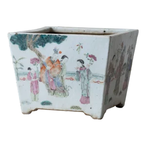 Famille Rose Jardiniere, Late Qing