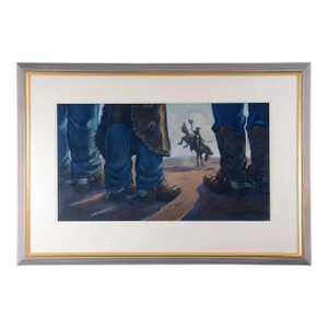 Howard Post "Rider & Boots" Pastel on Paper