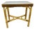 1950s Bamboo Bentwood Rattan Strand Glass Top X Base Console Accent Table For Sale