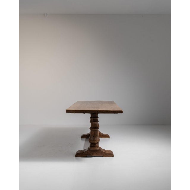 Brown 1970s French Brown Oak Refectory Table For Sale - Image 8 of 15
