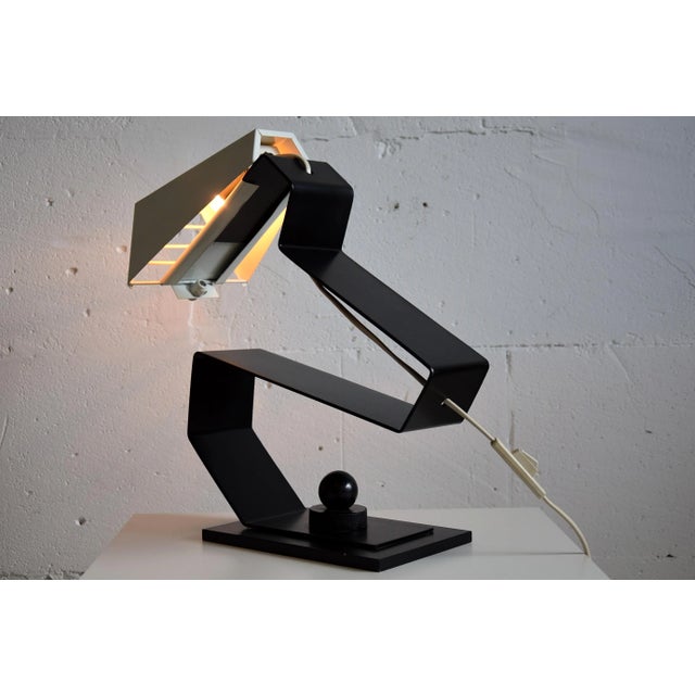 Mid-Century Modern Black and White Table Desk or Nightstand Lamp For Sale - Image 11 of 14