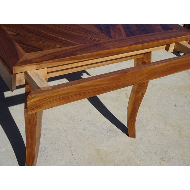 Brown Walnut Extendable Dining Table, 1950s For Sale - Image 8 of 18