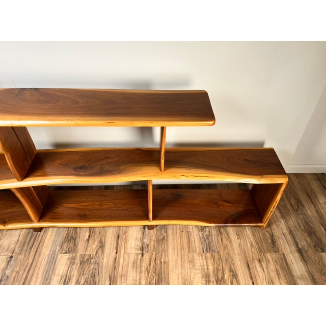 Vintage Mid-Century Modern Style Live Edge Walnut Bookshelf For Sale In Boston - Image 6 of 10