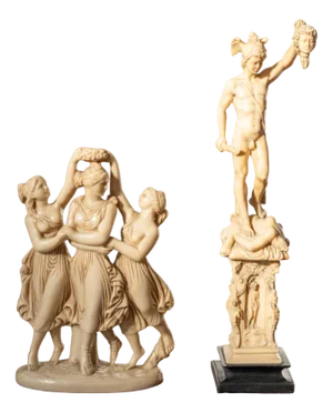 Classical Art Resin Sculptures in Ivory Finish, 1970s-1980s, Set of 2