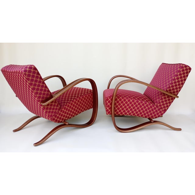 H-269 Lounge Chairs attributed to Jindrich Halabala for Up Zavody, 1930s, Set of 2 For Sale - Image 4 of 13