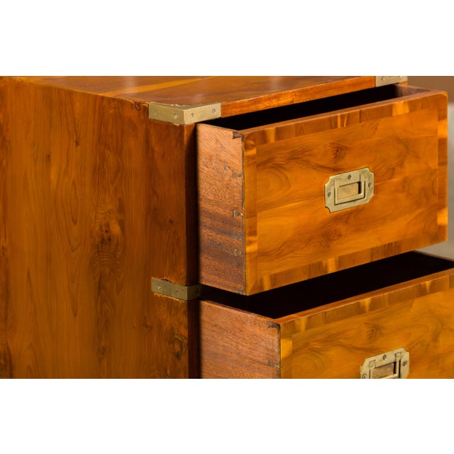 Brown English 19th Century Bissitt & Brunton LTD Campaign Chest with Two Drawers For Sale - Image 8 of 12