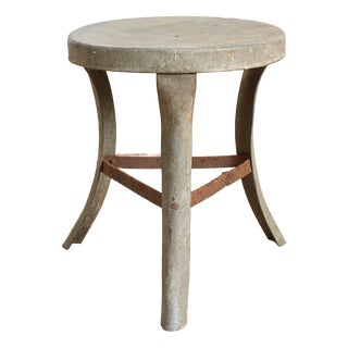 Antique Galvanised Milking Stool For Sale