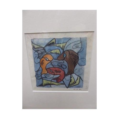 Maria Rajecka, Pair of Expressive Composition, 1950, Watercolor, Framed For Sale - Image 10 of 13