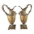 Pair of Late 19th Century Neoclassical Ornate Bronze Mythological Figural Ewer Urns Snake Handles Pan Maidens For Sale