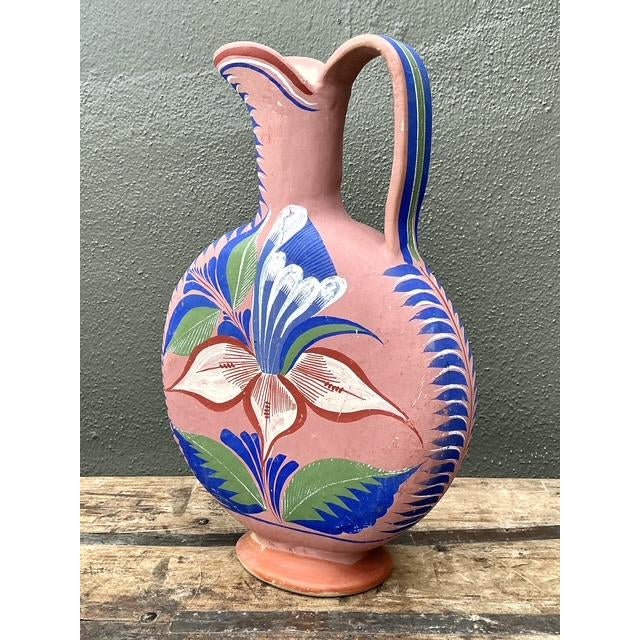 Vintage Mexican Hand Painted Pitcher For Sale In West Palm - Image 6 of 12